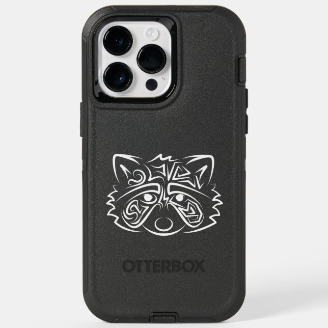 Black and White Tribal Raccoon Otterbox iPhone Case (Back)