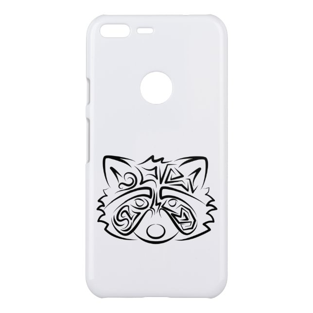 Black and White Tribal Raccoon Uncommon Google Pixel XL Case (Back)