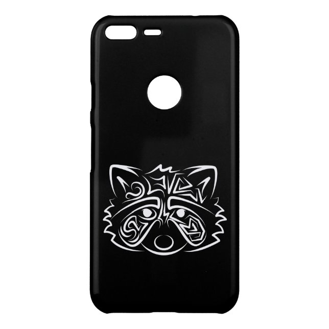 Black and White Tribal Raccoon Uncommon Google Pixel XL Case (Back)