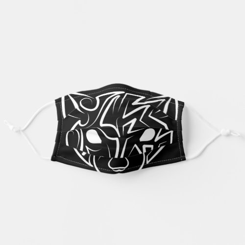 Black and White Tribal Rat Adult Cloth Face Mask