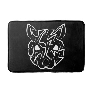 Black and White Tribal Rat Bath Mat