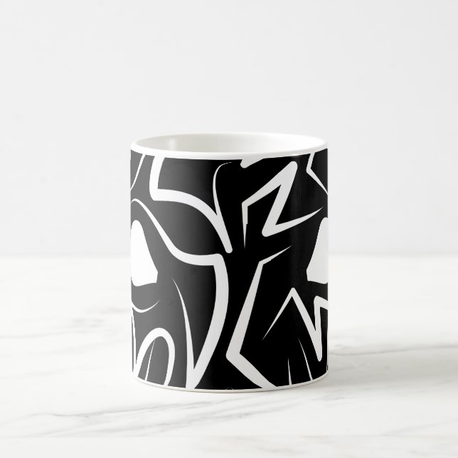 Black and White Tribal Rat Coffee Mug (Center)