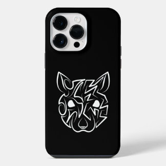 Black and White Tribal Rat iPhone 14 Pro Max Case