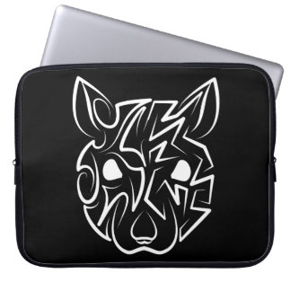 Black and White Tribal Rat Laptop Sleeve