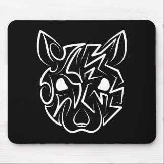 Black and White Tribal Rat Mouse Pad