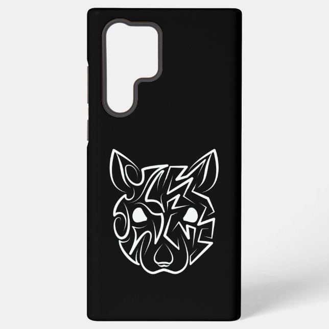 Black and White Tribal Rat Samsung Galaxy Case (Back)