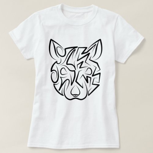 Black and White Tribal Rat T_Shirt