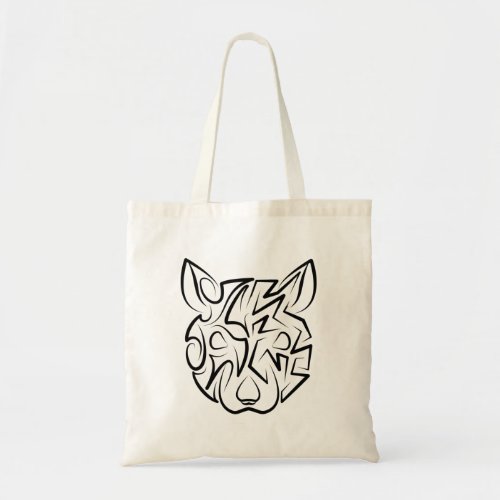 Black and White Tribal Rat Tote Bag