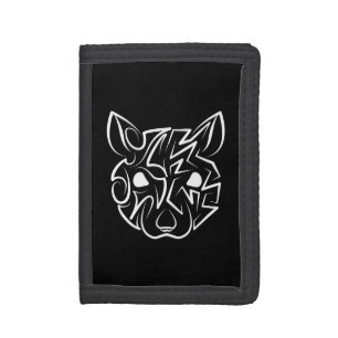 Black and White Tribal Rat Trifold Wallet