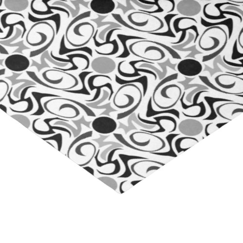 Black and White Tribal Rice Grain Pattern Tissue Paper
