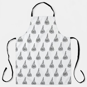 Black and White Tribal Rooster Apron