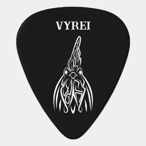 Black and White Tribal Rooster Guitar Pick