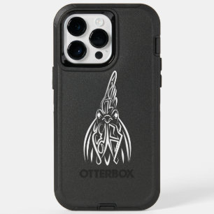 Black and White Tribal Rooster OtterBox iPhone 14 Pro Max Case