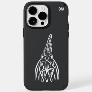 Black and White Tribal Rooster Speck iPhone 14 Pro Max Case