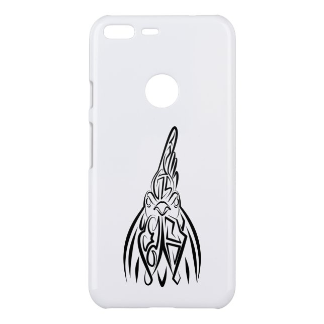 Black and White Tribal Rooster Uncommon Google Pixel XL Case (Back)