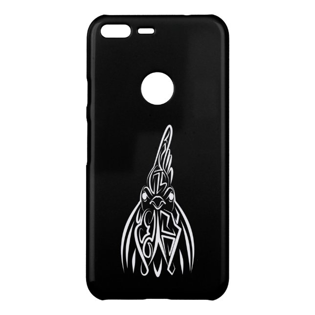 Black and White Tribal Rooster Uncommon Google Pixel XL Case (Back)