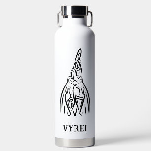 Black and White Tribal Rooster Water Bottle