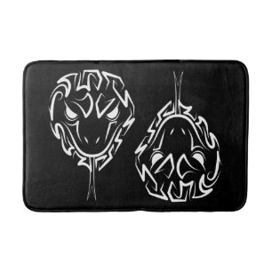 Black and White Tribal Snake Bath Mat