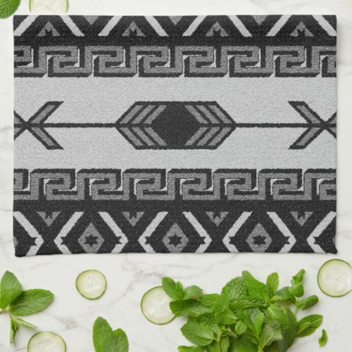 Black And White Tribal Southwest Aztec Pattern Towel