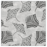 Black and White Tribal Stingrays Fabric