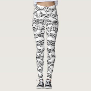 Black and white tribal stripes pattern leggings