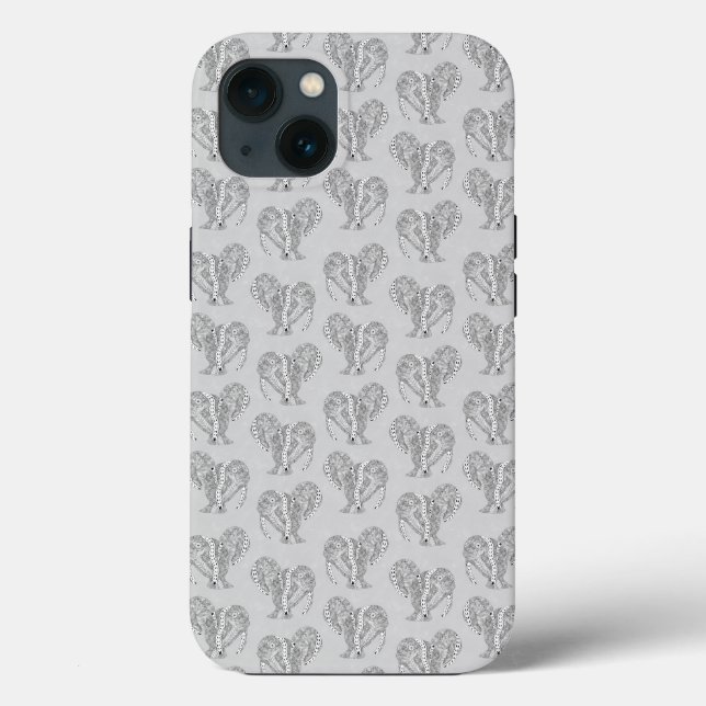 Black and White Tribal Tattoo Manatees Case-Mate iPhone Case (Back)