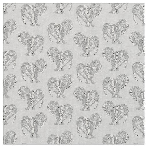 Black and White Tribal Tattoo Manatees Fabric