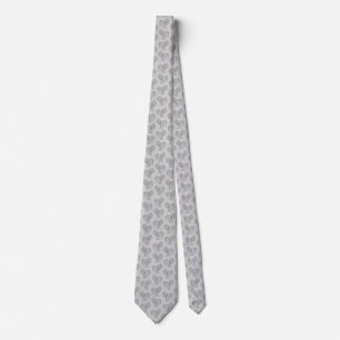 Black and White Tribal Tattoo Manatees Neck Tie
