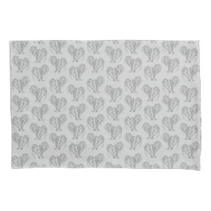 Black and White Tribal Tattoo Manatees Pillow Case