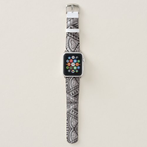 Black and White Tribal Tattoo Pattern Fathers Day Apple Watch Band