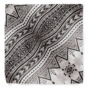 Black and White Tribal Tattoo Pattern Father's Day Bandana