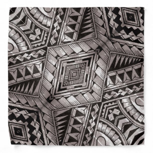 Black and White Tribal Tattoo Pattern Father's Day Bandana