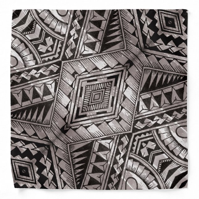 Black and White Tribal Tattoo Pattern Father's Day Bandana (Front)