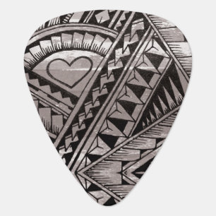 Black and White Tribal Tattoo Pattern Father's Day Guitar Pick