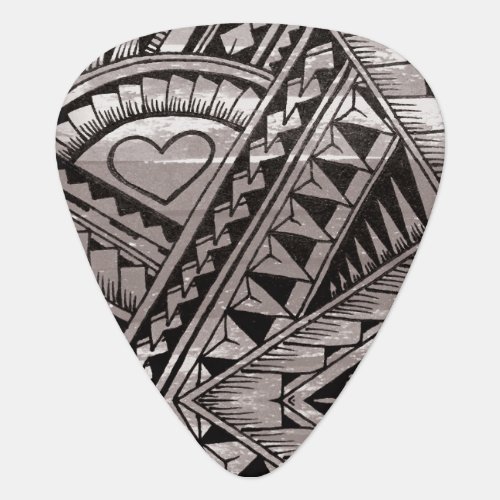 Black and White Tribal Tattoo Pattern Fathers Day Guitar Pick