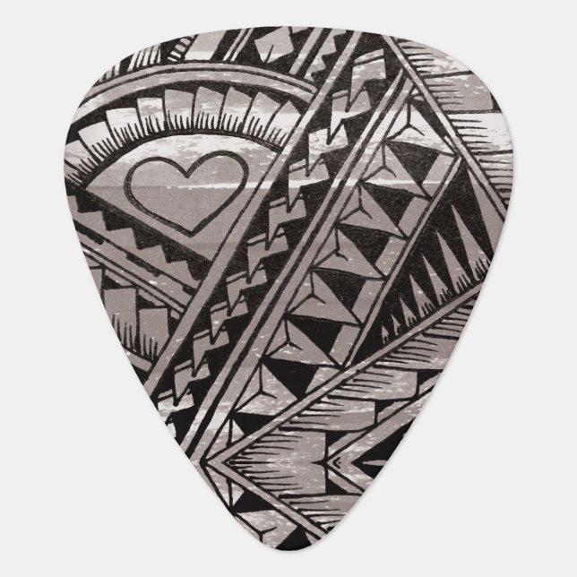 Black and White Tribal Tattoo Pattern Father's Day Guitar Pick (Front)