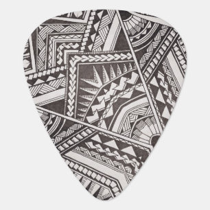 Black and White Tribal Tattoo Pattern Father's Day Guitar Pick