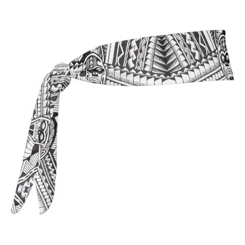 Black and White Tribal Tattoo Pattern Fathers Day Tie Headband