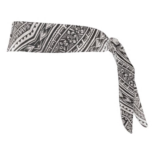 Black and White Tribal Tattoo Pattern Fathers Day Tie Headband
