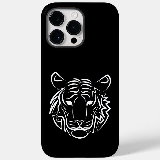 Black and White Tribal Tiger Case-Mate iPhone Case (Back)