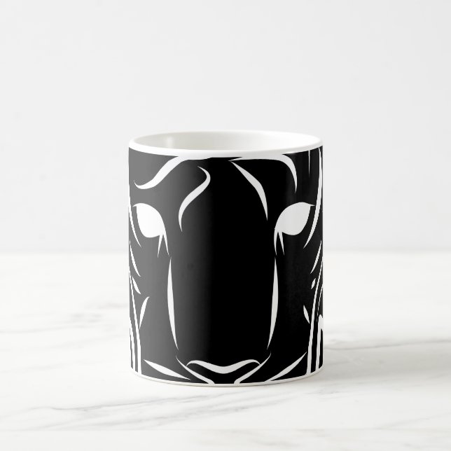 Black and White Tribal Tiger Coffee Mug (Center)
