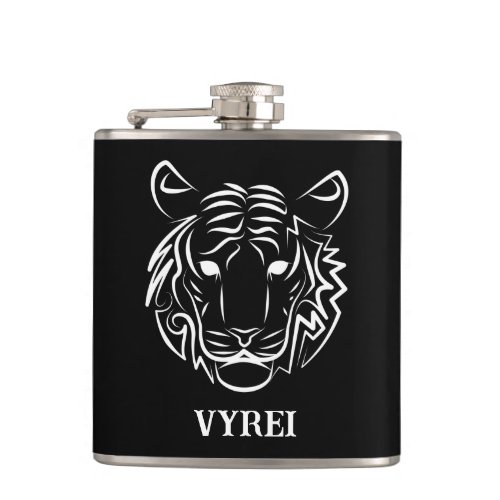 Black and White Tribal Tiger Flask