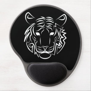 Black and White Tribal Tiger Gel Mouse Pad