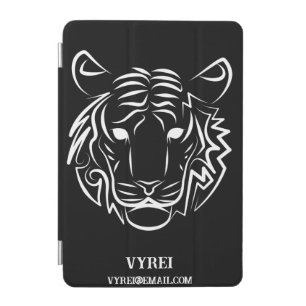 Black and White Tribal Tiger iPad Mini Cover