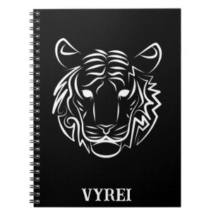 Black and White Tribal Tiger Notebook