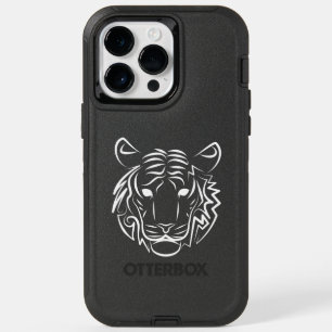 Black and White Tribal Tiger OtterBox iPhone 14 Pro Max Case