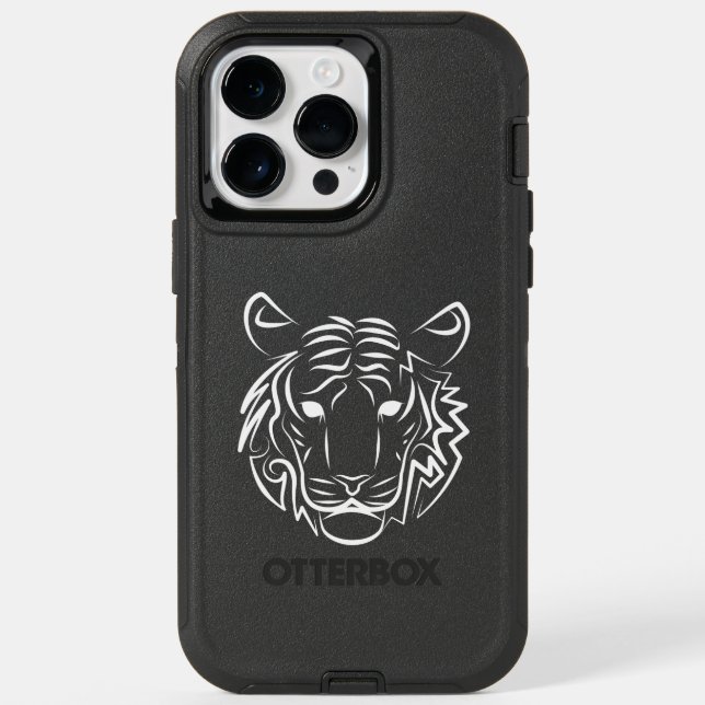 Black and White Tribal Tiger Otterbox iPhone Case (Back)