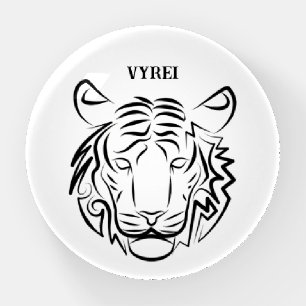 Black and White Tribal Tiger Paperweight