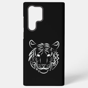 Black and White Tribal Tiger Samsung Galaxy S22 Ultra Case
