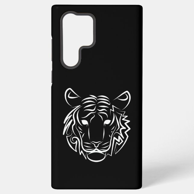 Black and White Tribal Tiger Samsung Galaxy Case (Back)
